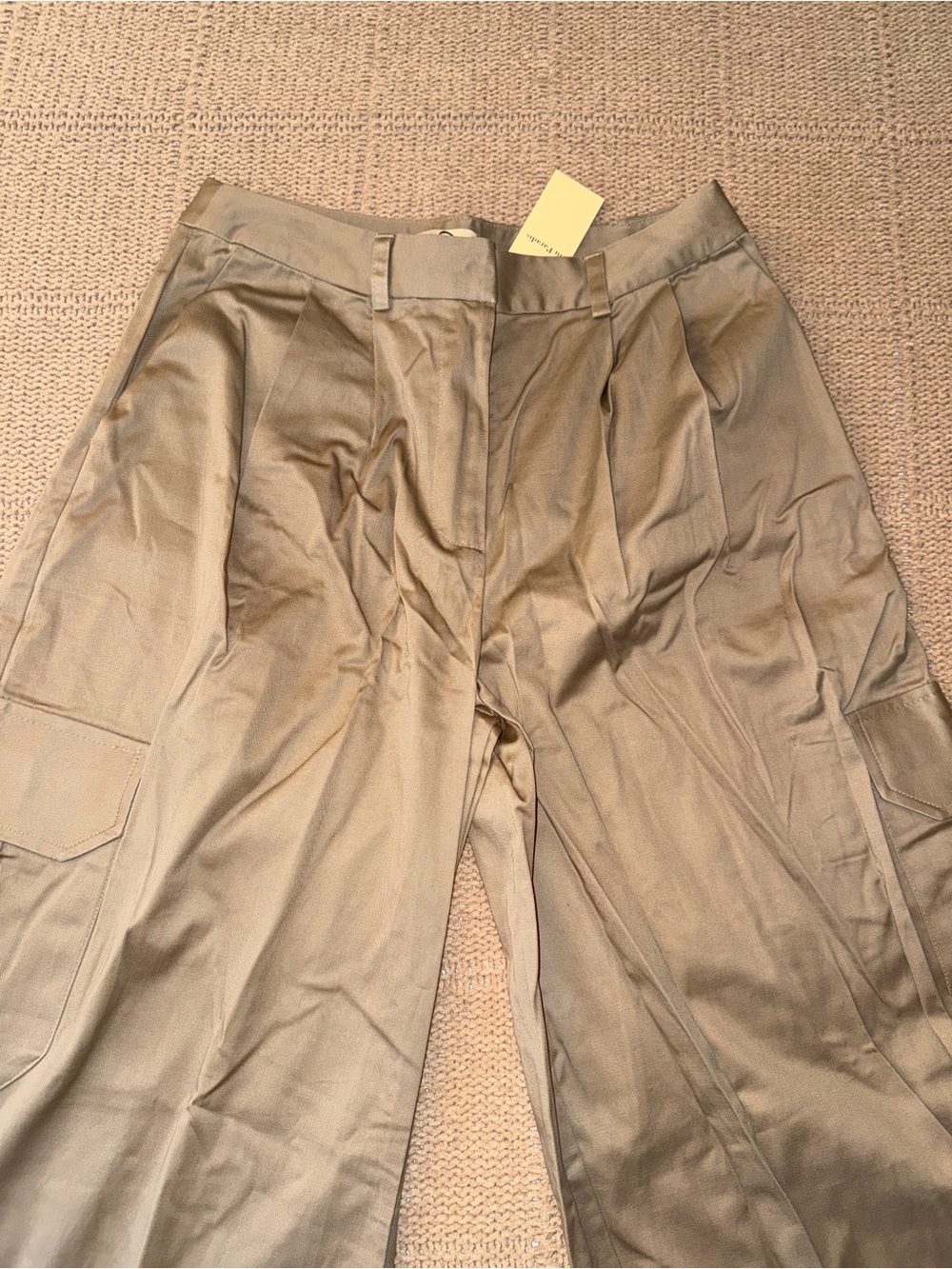 83. Anthropologie Du Paradis Pleated Wide-Leg Cargo Pants - Picture 9 of 16